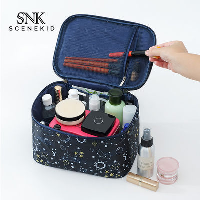 Grote Capaciteit Gedrukte Nylon Kosmetische Make-uporganisator Bag With Handle